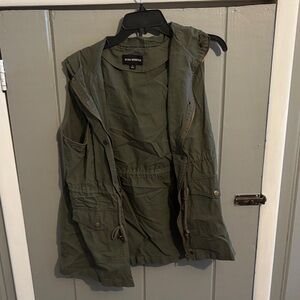 Olive Green Hooded Vest
